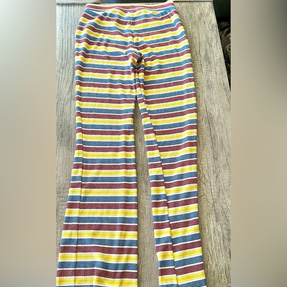 Zara Colorful Striped flare pants size medium